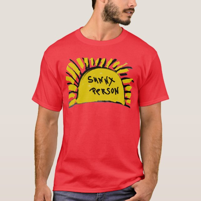 Solig Person Solstrålar T-Shirt Top (Framsida)