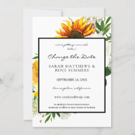 Solig solrosblomma vit ändra datum inbjudningar