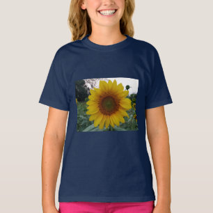 Solig solrosgrafisk t-shirt för snygga flickor