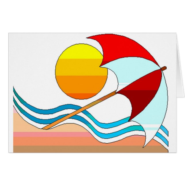Solig strand hälsningskort (Framsidan Horizontal)