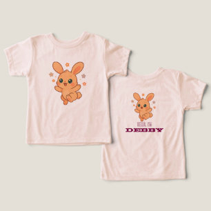 Solig Studsabbad Kanin Anpassad Baby Djur Illustra T Shirt