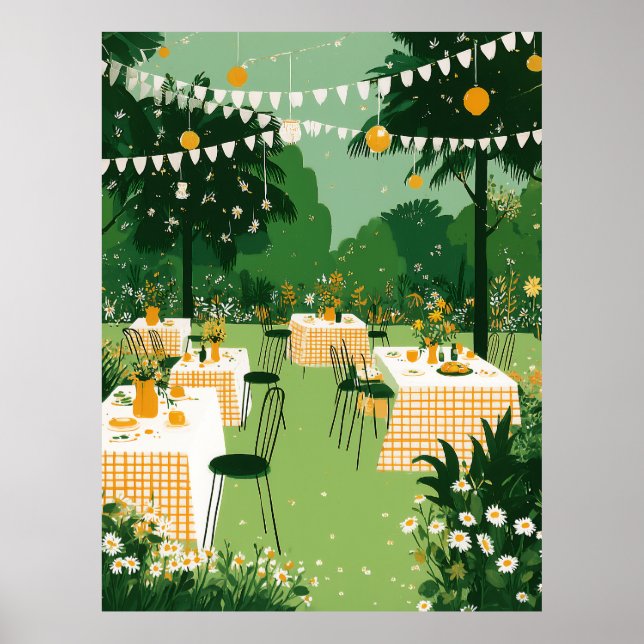 Solig trädgårds avslutningsfest  poster (Framsidan)