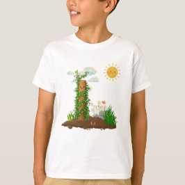 Solig Trädgårdsklättrande Växt Totem Barn T Shirt