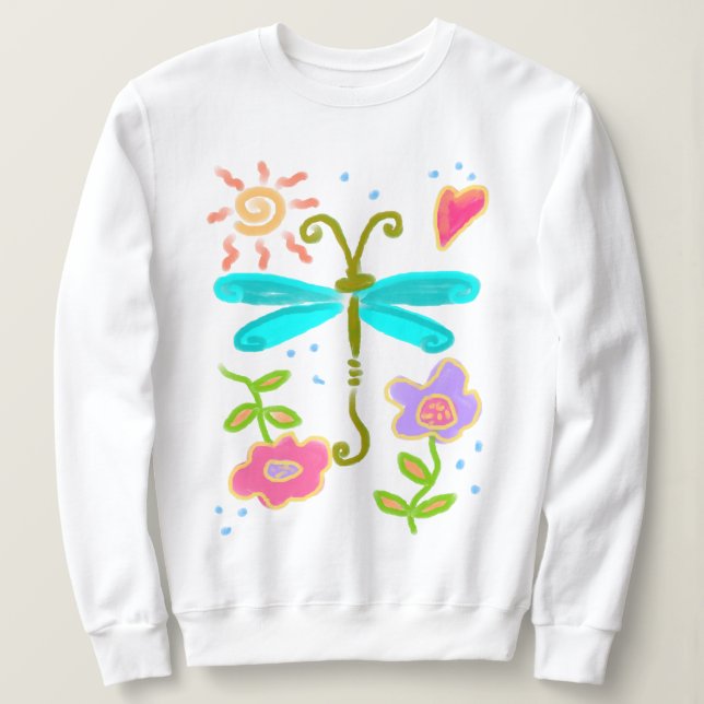 Solig Trollslända Abstrakt Konst att Bära T Shirt (Design framsida)