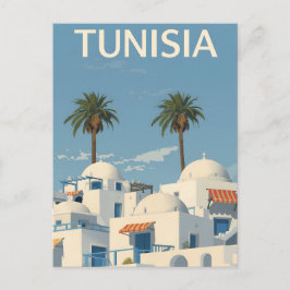Solig Tunisien kustvy Vykort