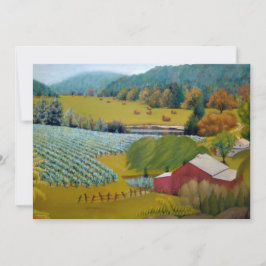Solig vingårdsfarm julkort