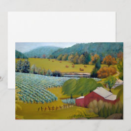 Solig vingårdsfarm julkort