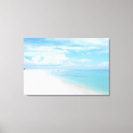 Solig vit sand strand havslandskap resa foto canvastryck