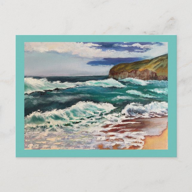 Solig vykort strand (Framsida)