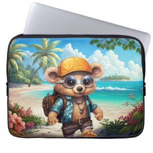 Soliga äventyr med Beachy Bear - Redo för kul Laptop Fodral