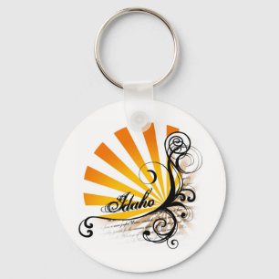 Soliga blom- grafiska Idaho Keychain Nyckelring