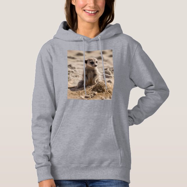 "Soliga dagar: Baby Meerkat's strandäventyr" T Shirt (Framsida)
