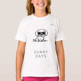 Soliga dagar Dachshund-valp Solglasögon Linje Kons T Shirt