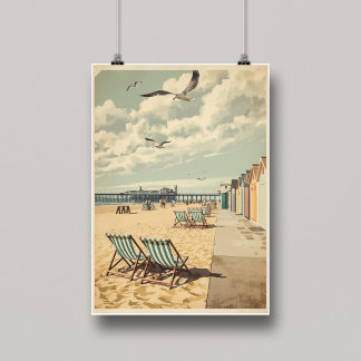 Soliga dagar i Brighton – brittisk kust Poster