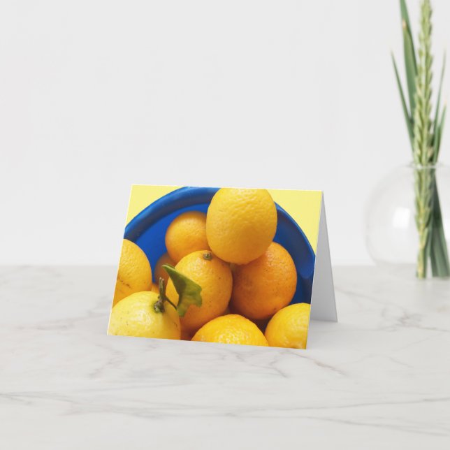 Soliga Florida Citroner på ett tomt vykort (Framsida)