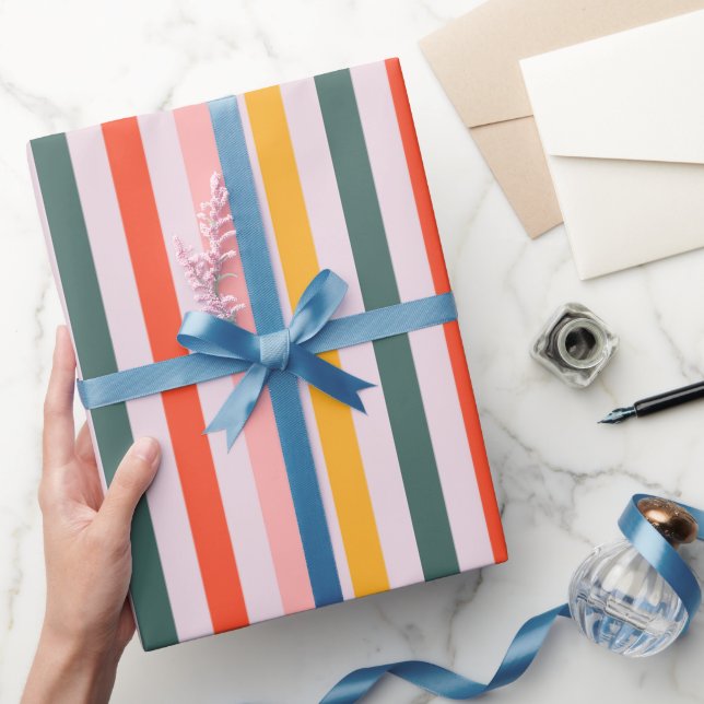 Soliga horisontella ränder presentpapper (Gifting)