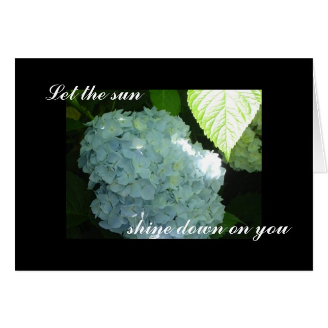 Soliga Hydrangeor Blank Hälsningskort (Framsidan Horizontal)