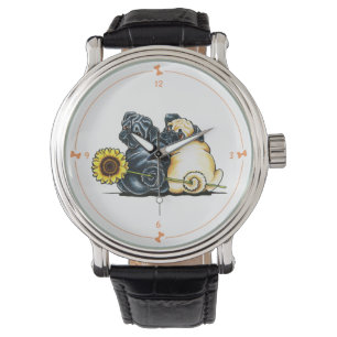Soliga mops armbandsur