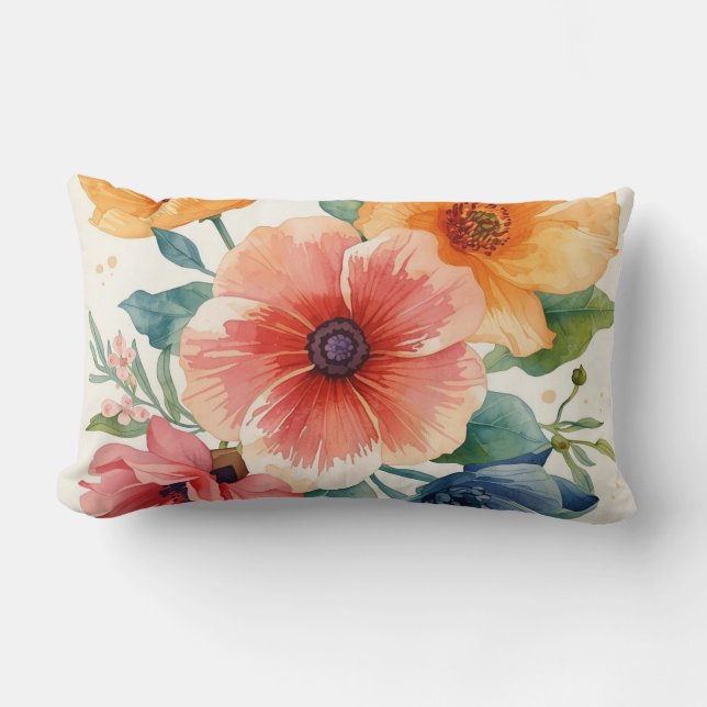 Soliga solrosor  lumbarkudde (Framsida)