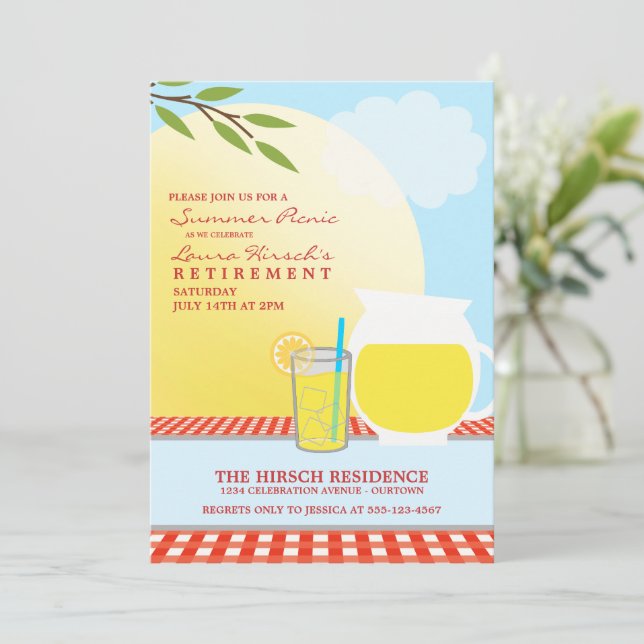 Soliga sommarpicknick-inbjudningar inbjudningar (Stående Fram)