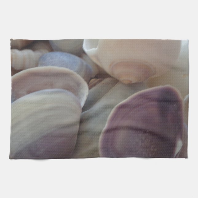 Soliga sommarsnäckskal, hav för havssnäckastrand kökshandduk (Horisontell)