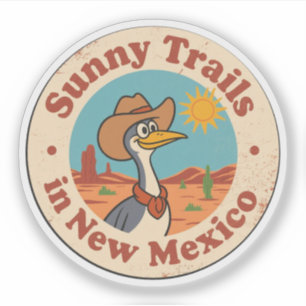 Soliga stigar_ New Mexico Ökenkonst Klistermärken