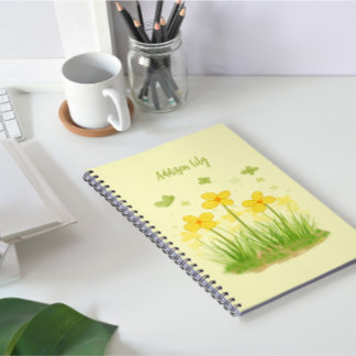 Soliga vilda blommor & fjärilar Klassiskt block Anteckningsbok