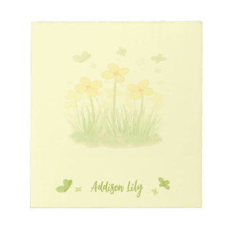 Soliga vilda blommor & fjärilar Notepad Anteckningsblock