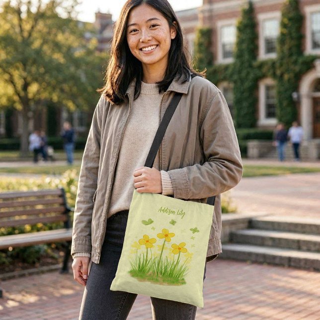 Soliga vildblommor & fjärilar crossbody väska (Skapare uppladdad)
