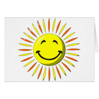 Soligt ansikte hälsningskort
