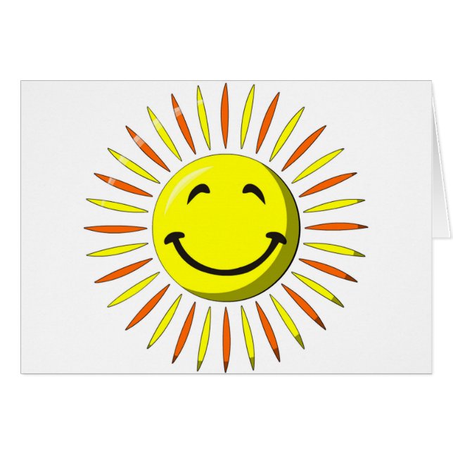 Soligt ansikte hälsningskort (Framsidan Horizontal)