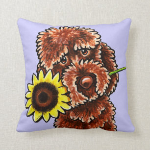 Soligt chokladLabradoodle Av-Koppel Art™ Kudde