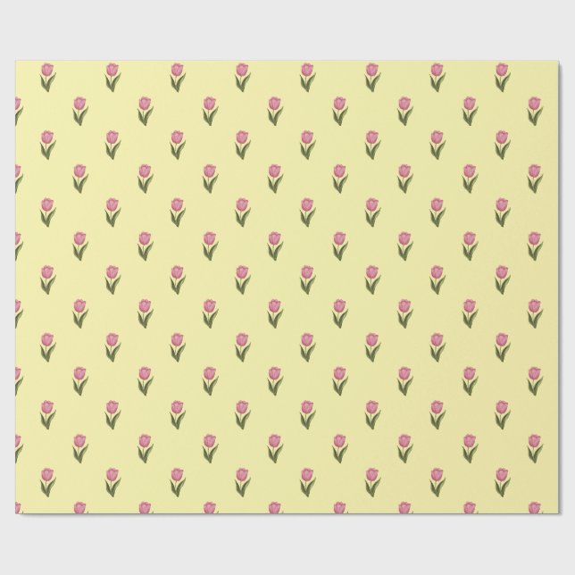 Soligt gul blomsterinpackningspapper | Elegant bot Presentpapper (Platt)