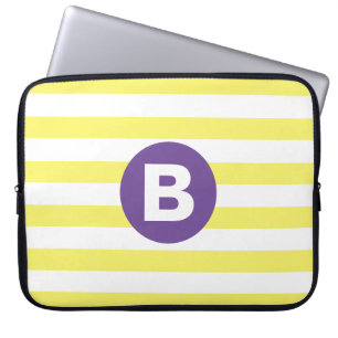 Soligt gulrandig lila monogram laptop fodral