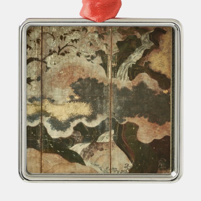 Soligt landskap julgransprydnad metall (Framsidan)