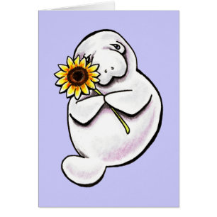 Soligt ManateeAv-Koppel Art™ Hälsningskort