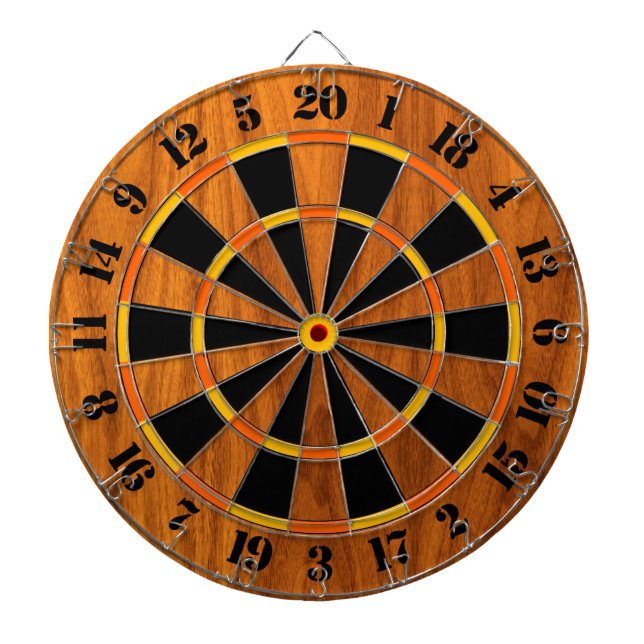 Soligt Teakfanértryck för en lek av pilar Darttavla (Framsidan)