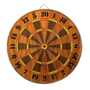 Soligt Teakfanértryck för en lek av pilar Piltavla