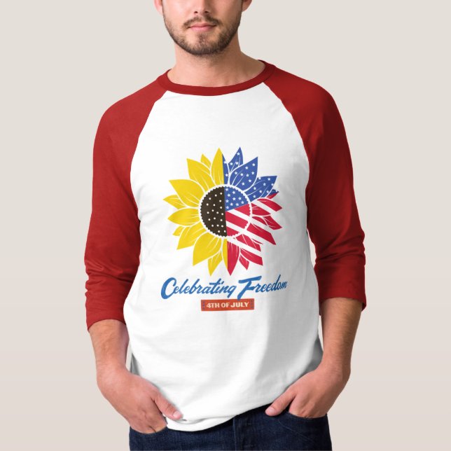 Solillustration 4 juli t shirt (Framsida)