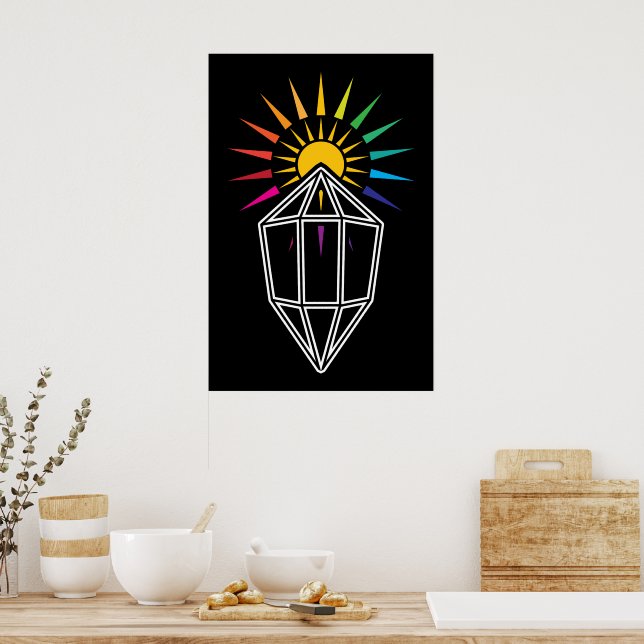 solinfångare prisma geometrisk kristall poster (Kök)
