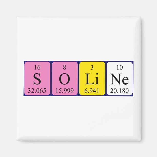 Solinperiodisk magnet bord namn (Framsidan)