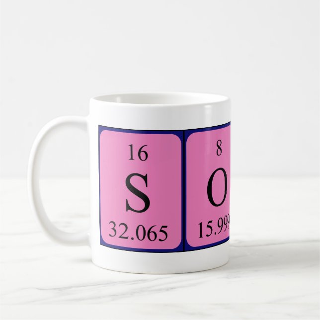 Solinperiodiskt återkommande bord namn mugg (Vänster)