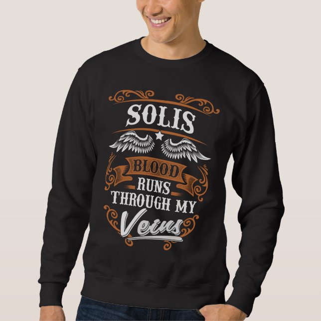 SOLIS Blood Springa genom min Veius Lång Ärmad Tröja (Framsida)
