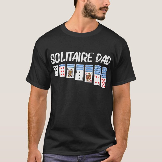 Solitaire-gåva för Manar-kortspel i Pappa Far T Shirt (Framsida)