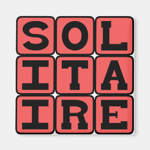 Solitaire, spel med ett personkort magnet