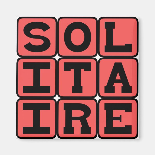 Solitaire, spel med ett personkort magnet (Framsidan)