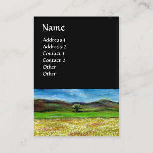 SOLITÄRT TRÄD I GULT FLOWER FÄLT,TUSKANY VISITKORT