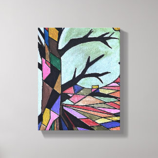 SOLITÄRT TRÄD I MOONLIGHT CANVASTRYCK