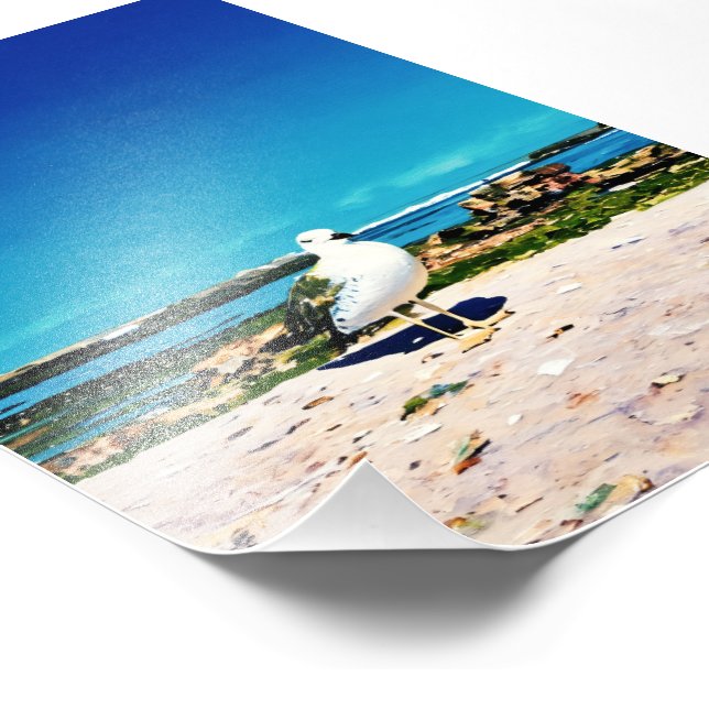 Solitary Gull Fototryck (Hörn)