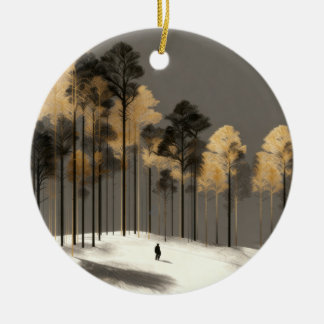 Solitary Walker Forest Ornament